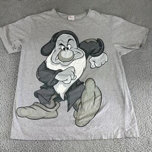 Vintage Grumpy Shirt Disney Store‎ Snow White 7 Dwarves Cartoon Graphic Gray Med